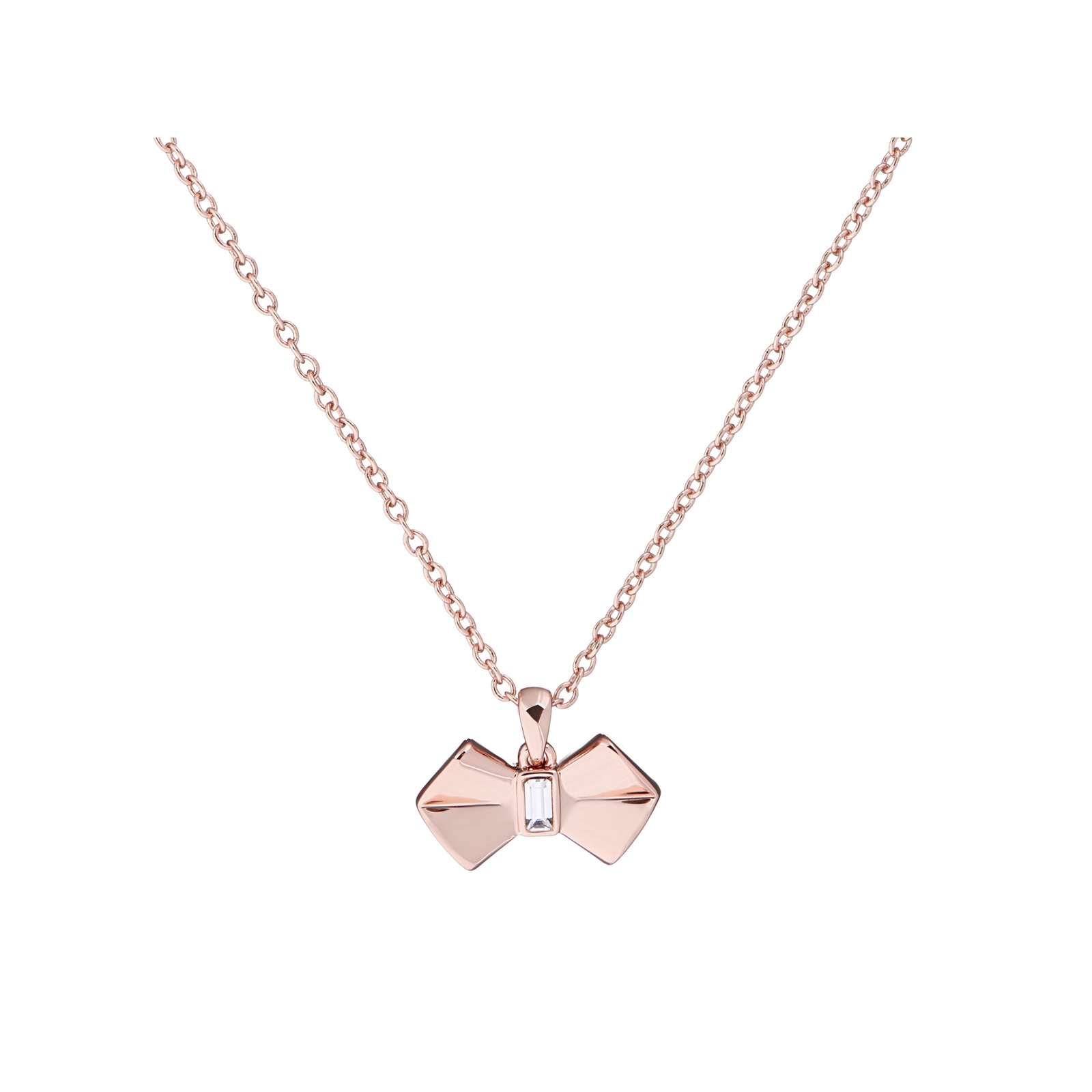 Ted Baker Rose Gold Crystal Bow Pendant Necklace Reviews