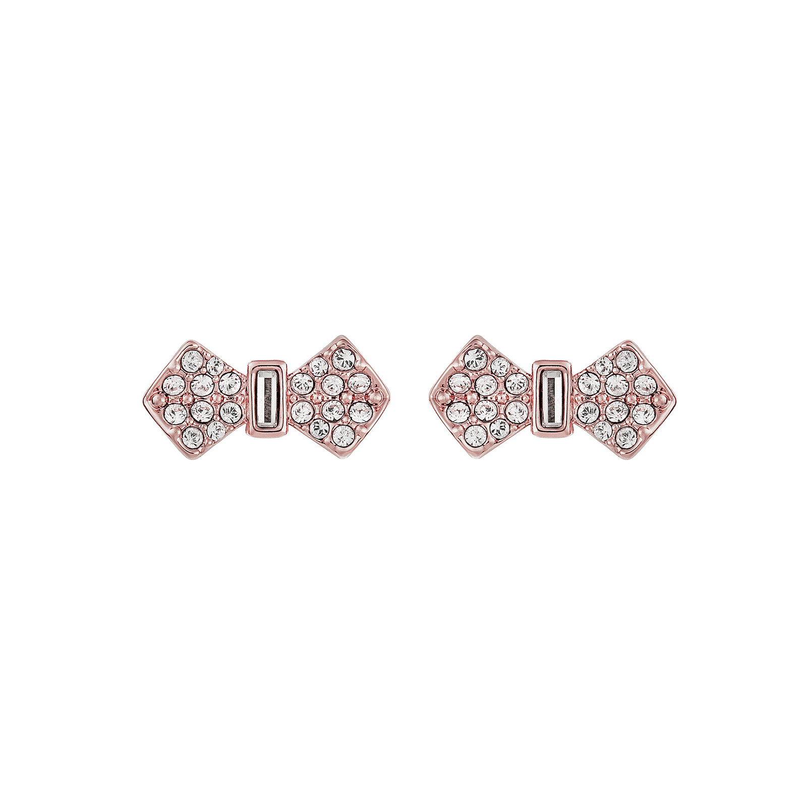 Ted Baker Rose Gold Coloured Pave Bow Stud Earrings Reviews