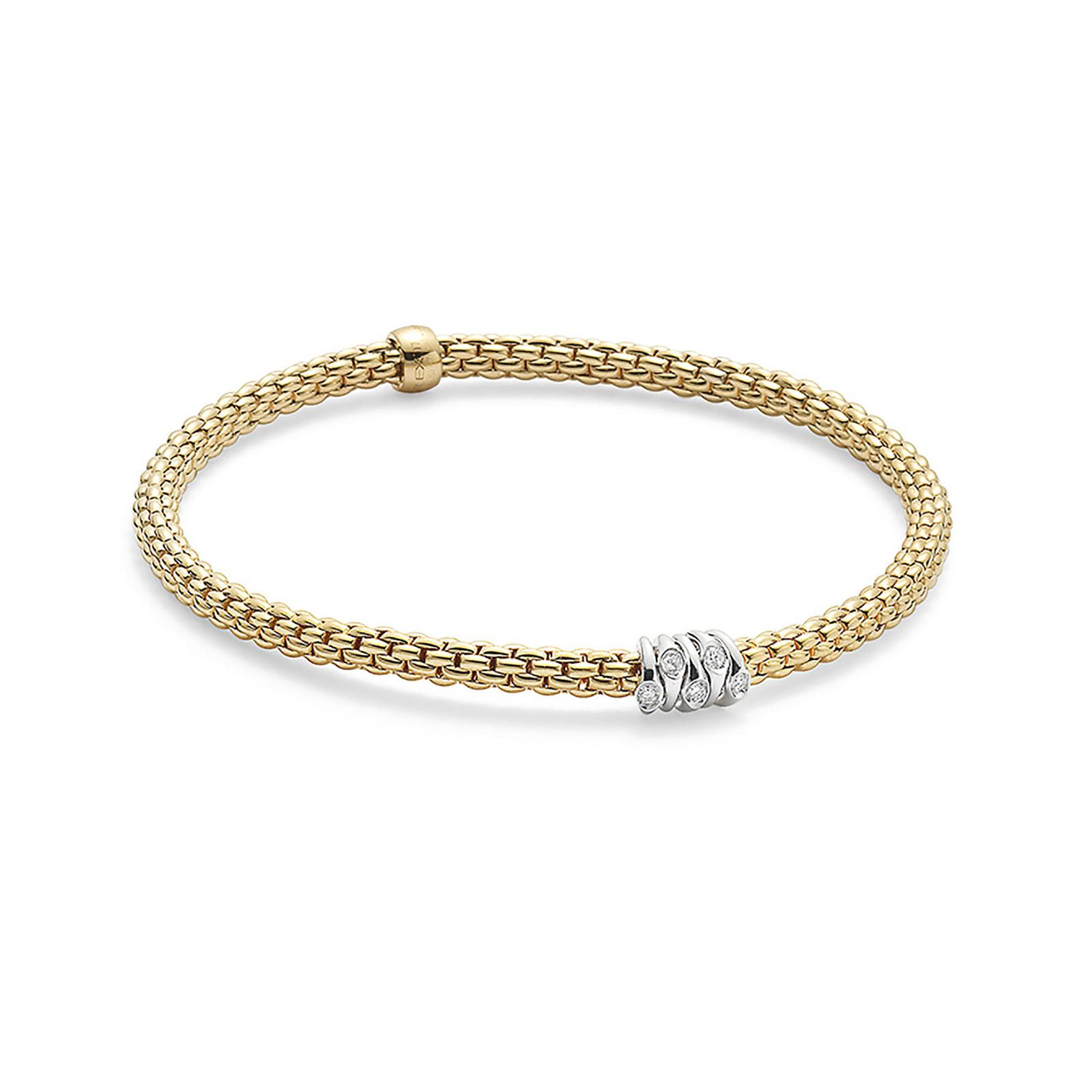Fope 18ct Yellow Gold Flex'it Prima Bracelet | Bracelets | Jewellery ...