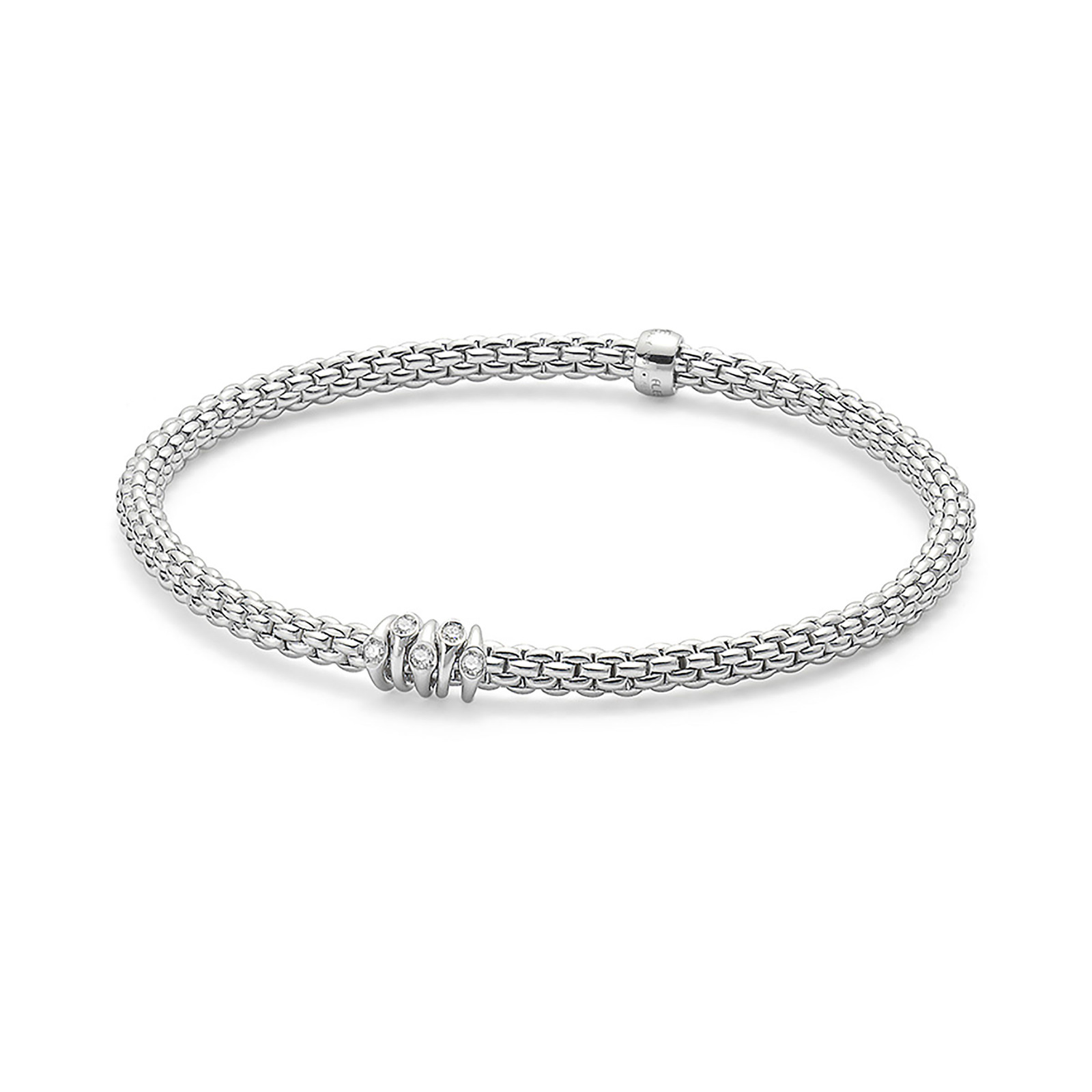 Fope 18ct White Gold Flex'it Prima Bracelet | Bracelets | Jewellery ...