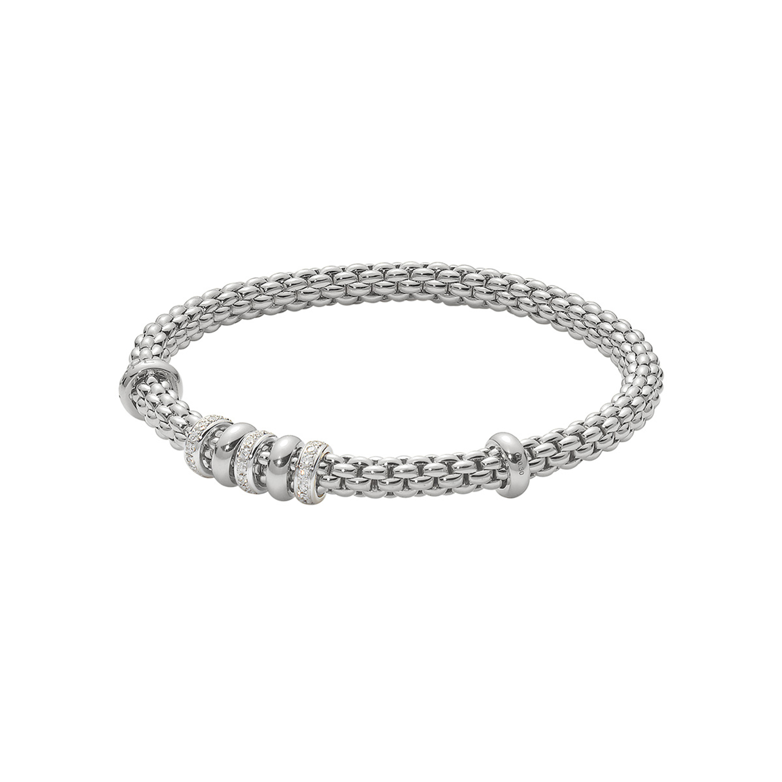 Fope 18ct White Gold Flex'it Solo Bracelet | Bracelets | Jewellery ...