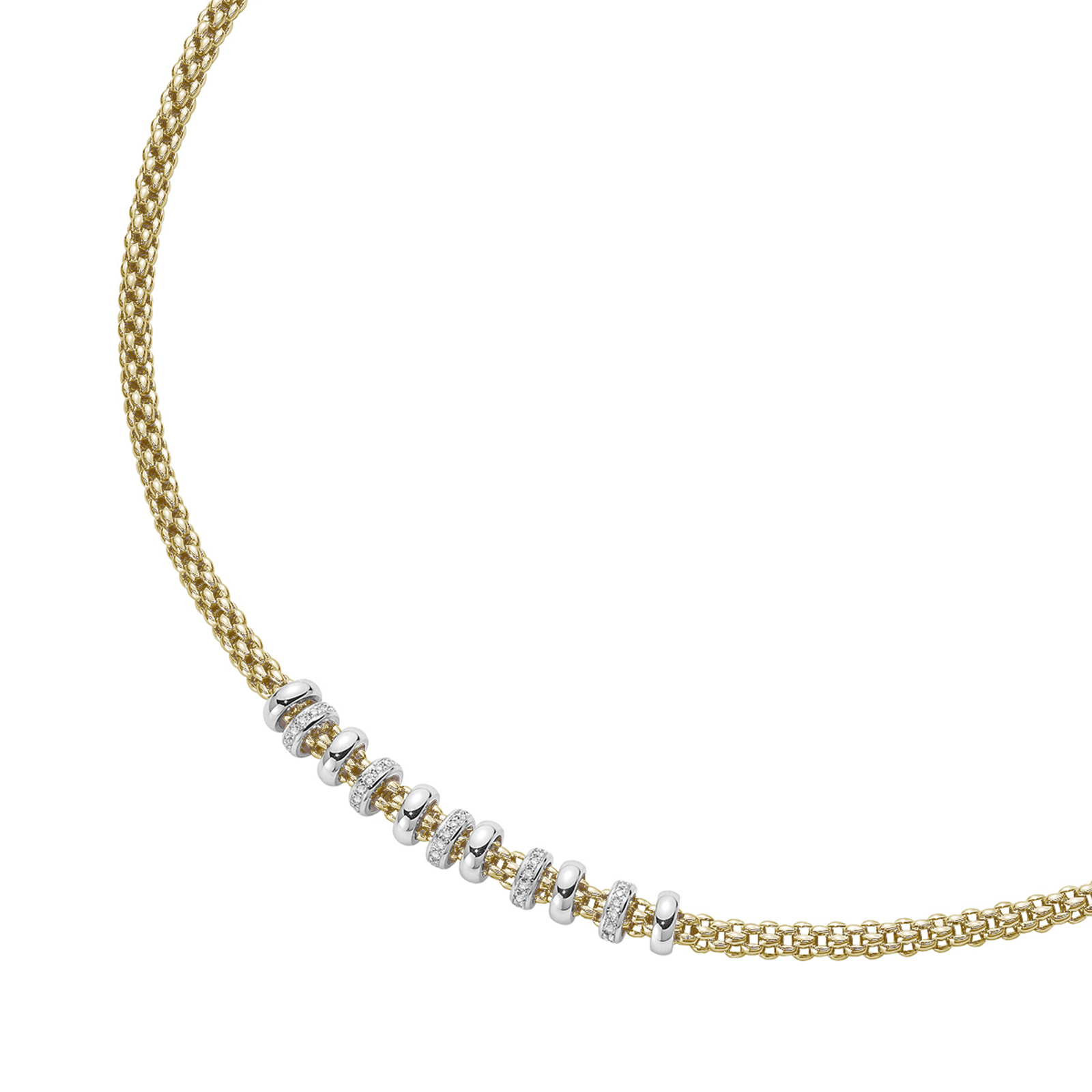 Fope 18ct Yellow And White Gold Flexit Solo Necklace Necklaces Jewellery Goldsmiths 3216