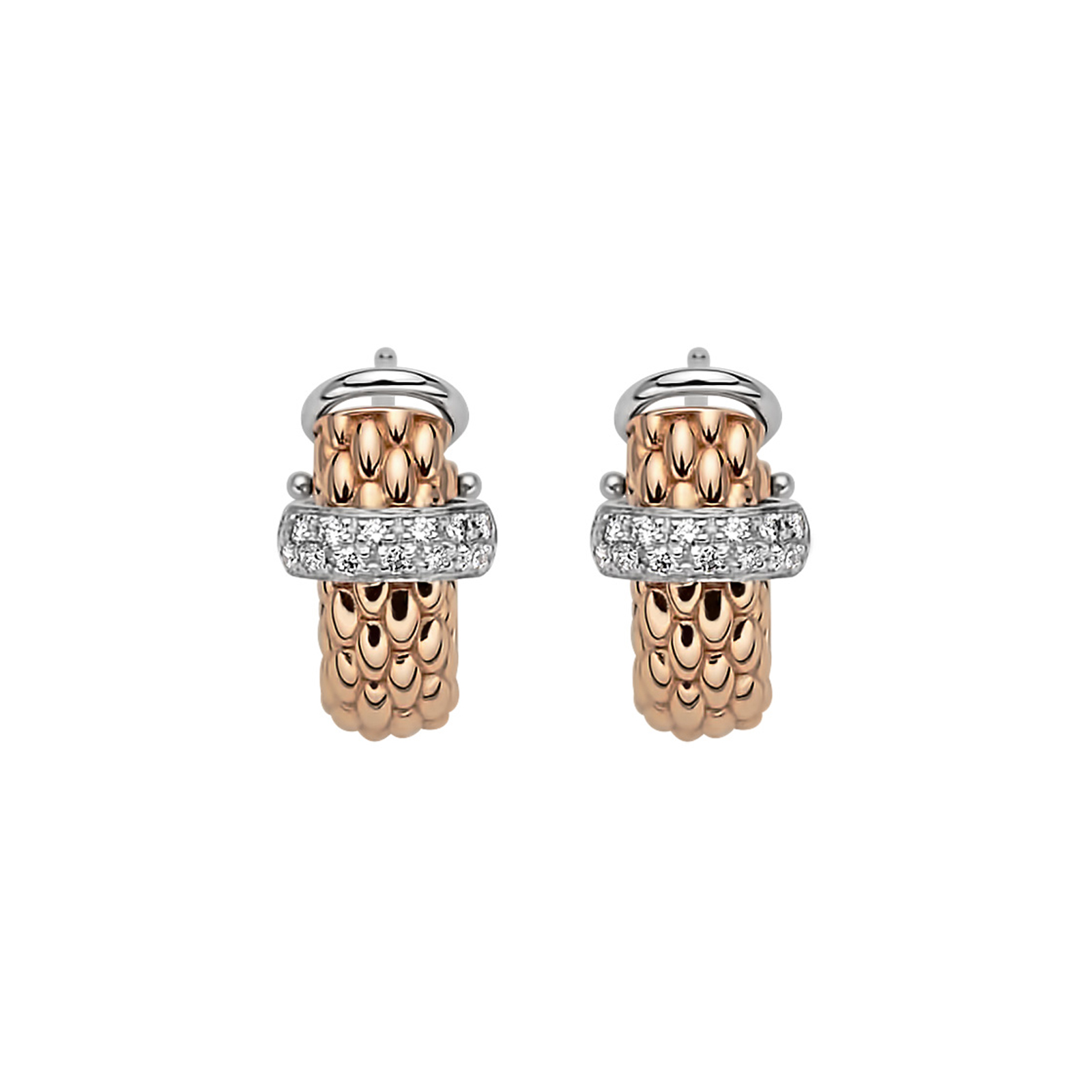 Fope 18ct Rose & White Gold Flex'it Vendome Earrings | Earrings ...