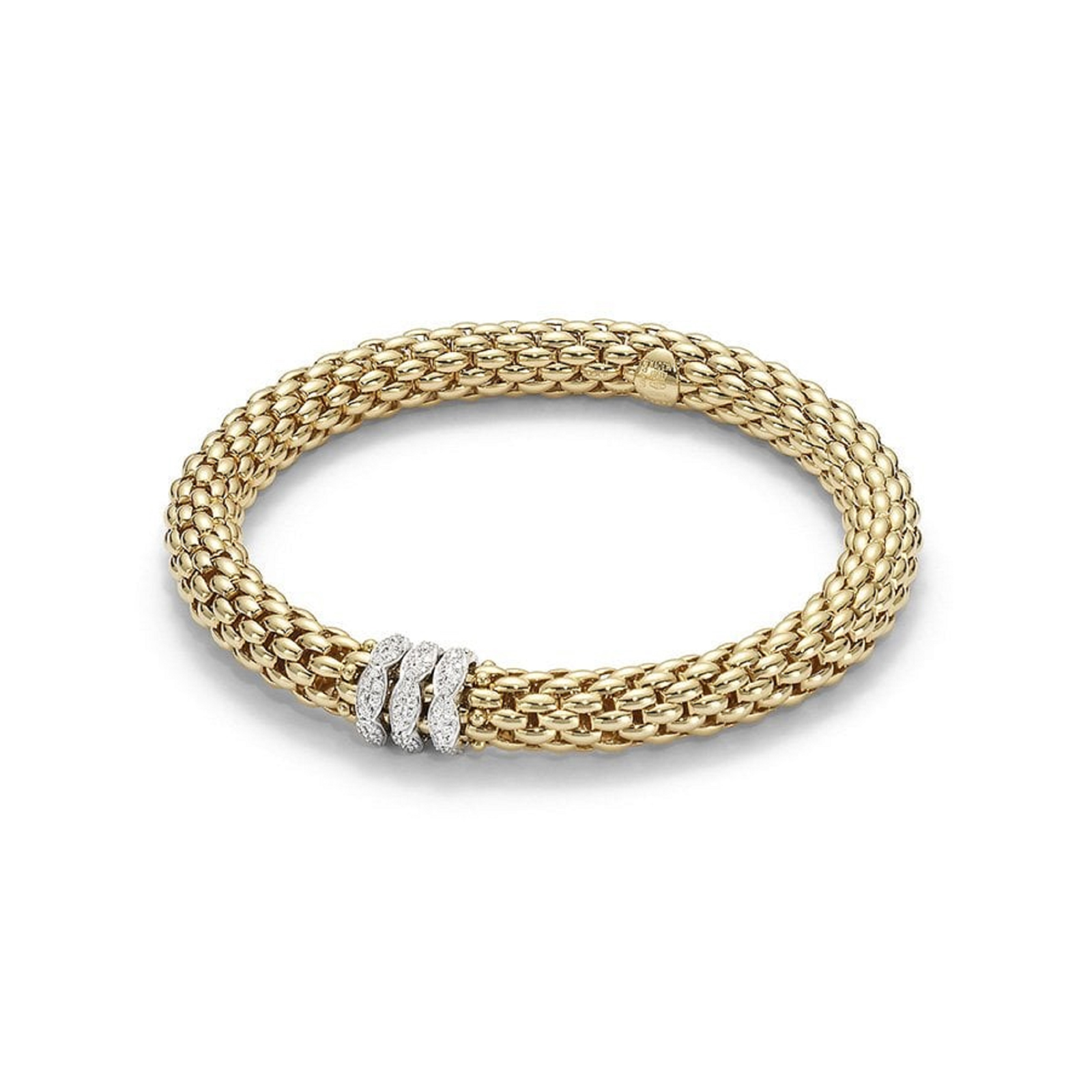 Fope 18ct Yellow Gold Flex'it Love Nest Diamond Bracelet | Bracelets ...
