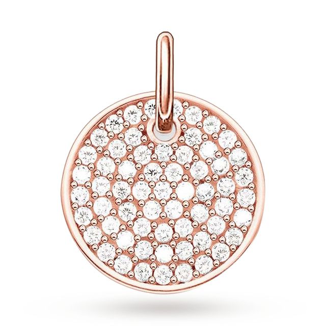 Thomas Sabo Love Coins Rose Gold Plated Pave Disc Pendant Lbpe0011-416-14 Reviews