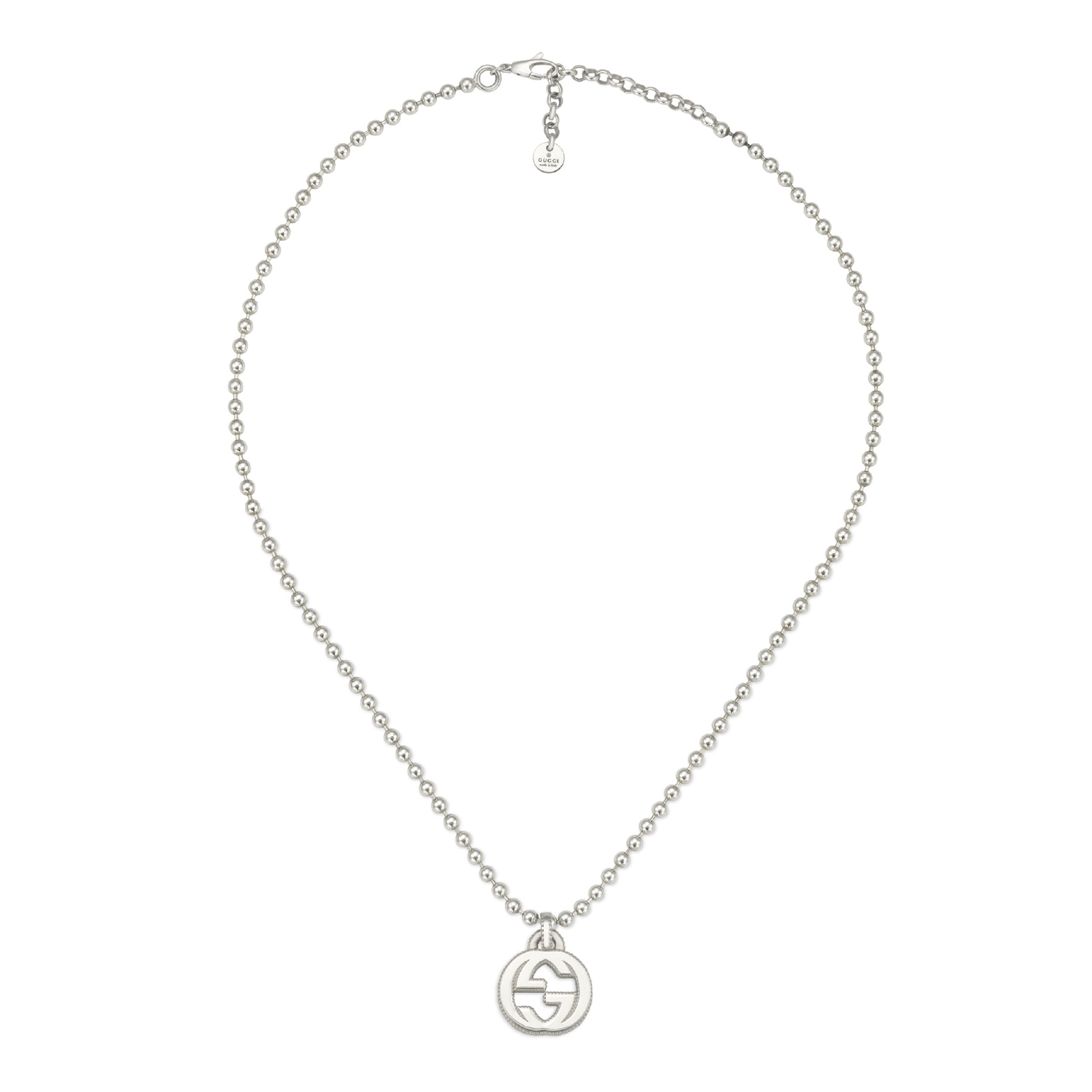 gucci silver interlocking g pendant