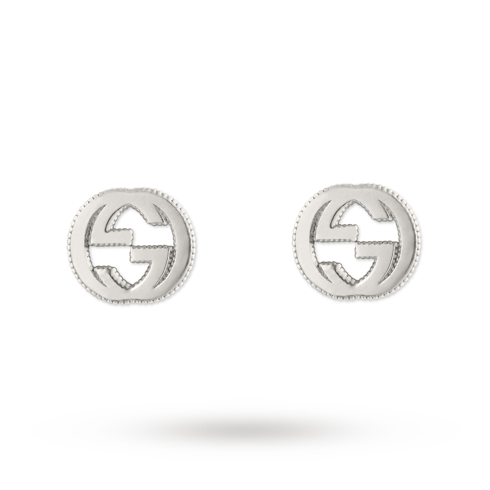 gucci silver interlocking g earrings