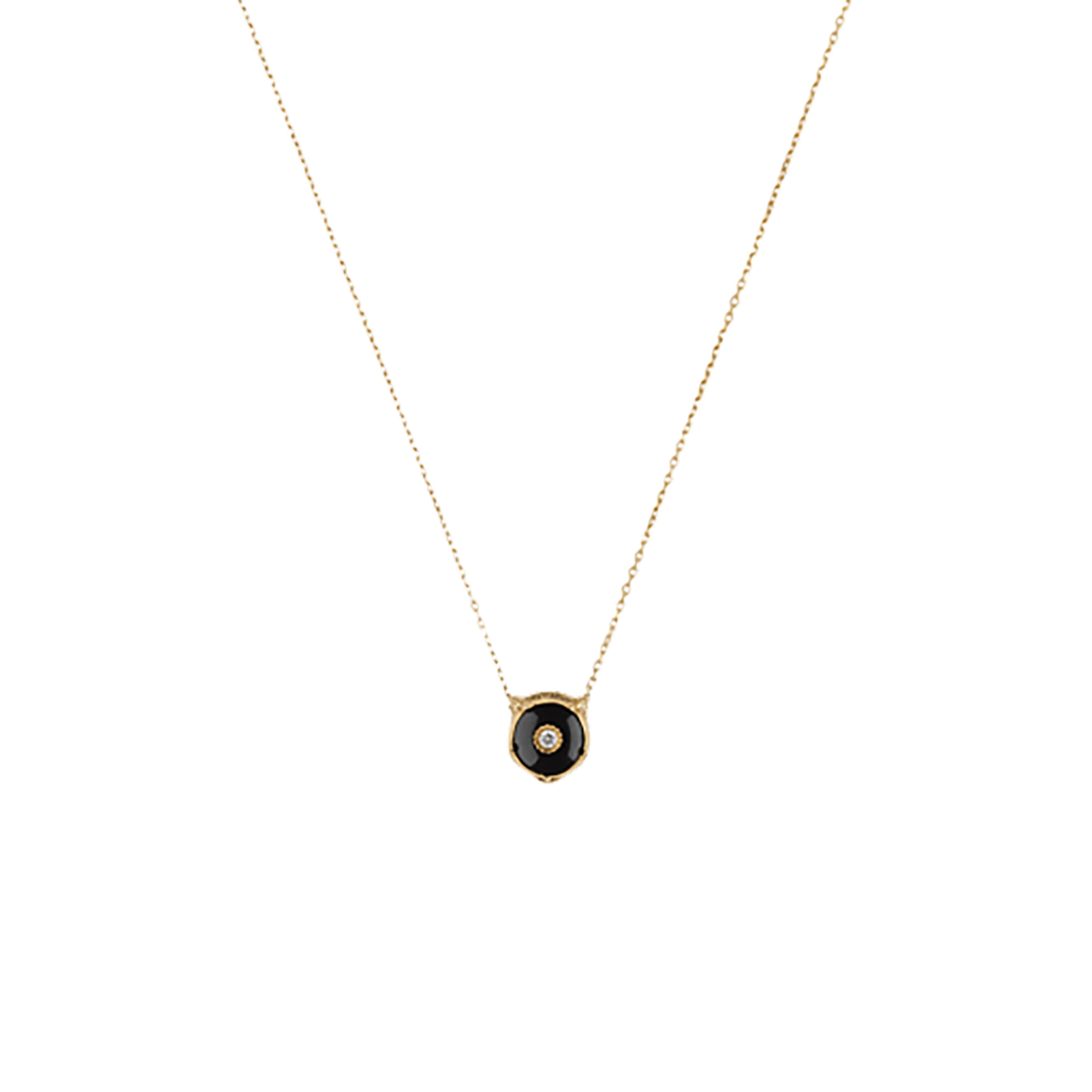 Gucci 18ct Yellow Gold Onyx & Diamond Feline Necklace | Necklaces ...