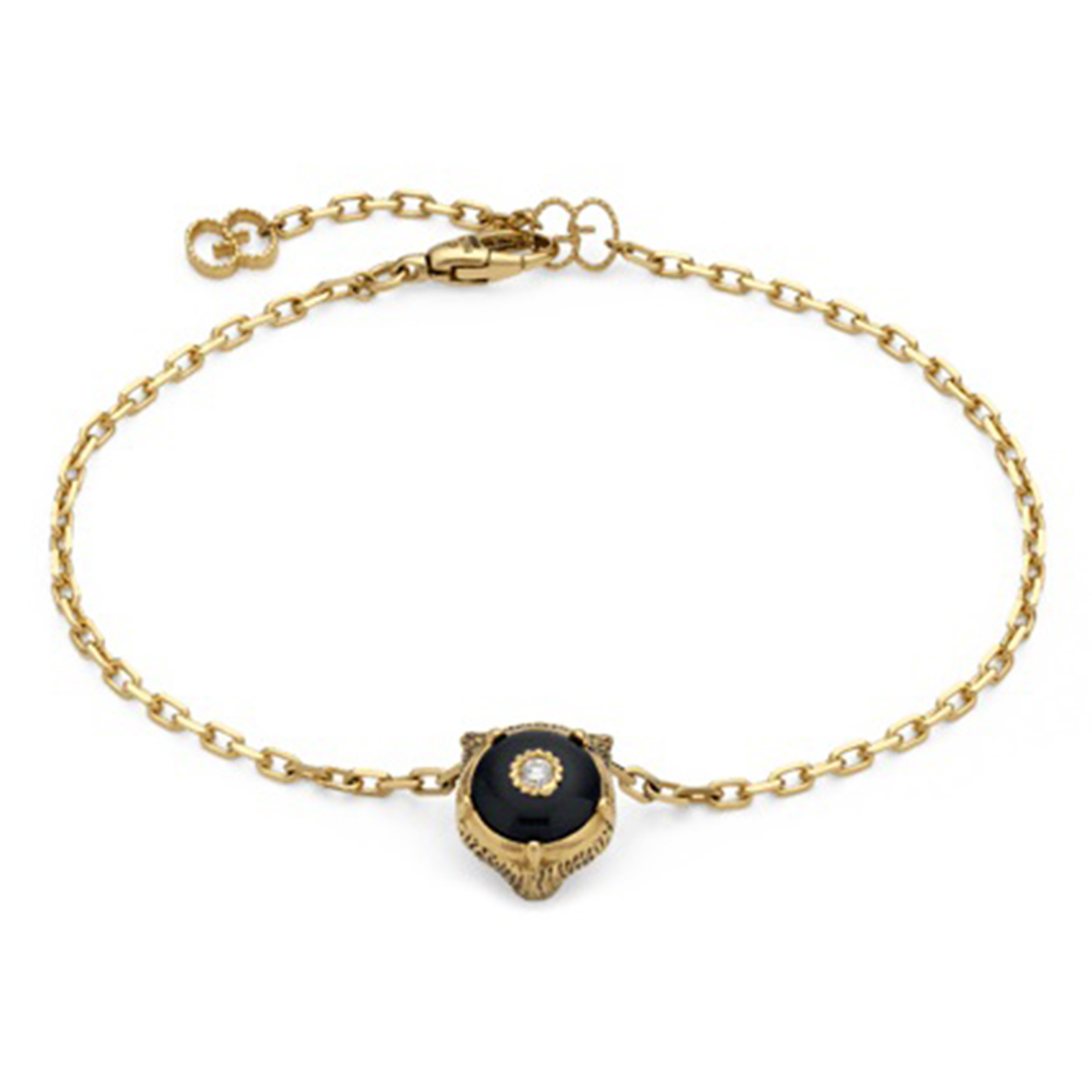 Gucci 18ct Yellow Gold Onyx & Diamond Feline Bracelet Reviews