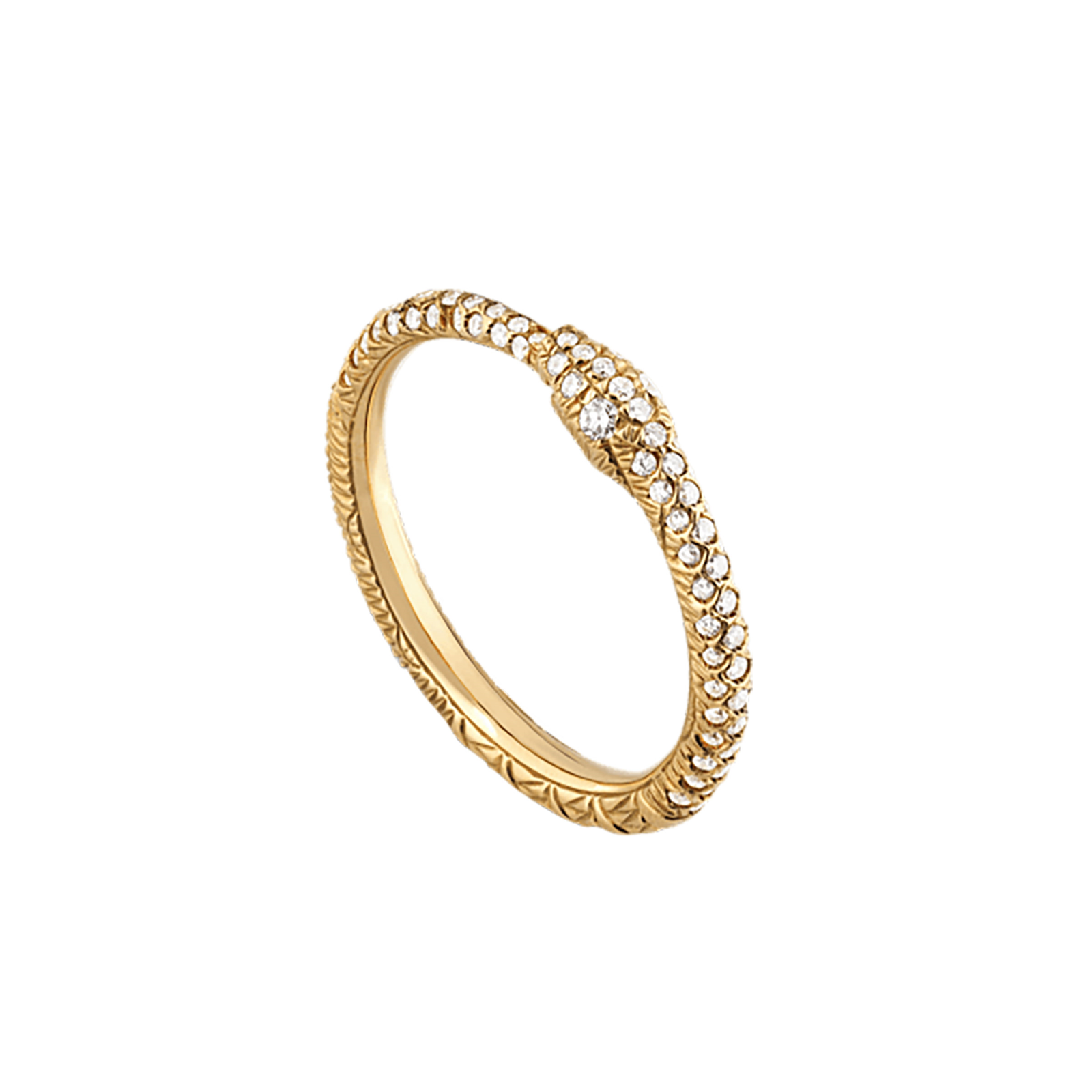 Gucci Ouroboros 18ct Yellow Gold 0.35ct Diamond Ring