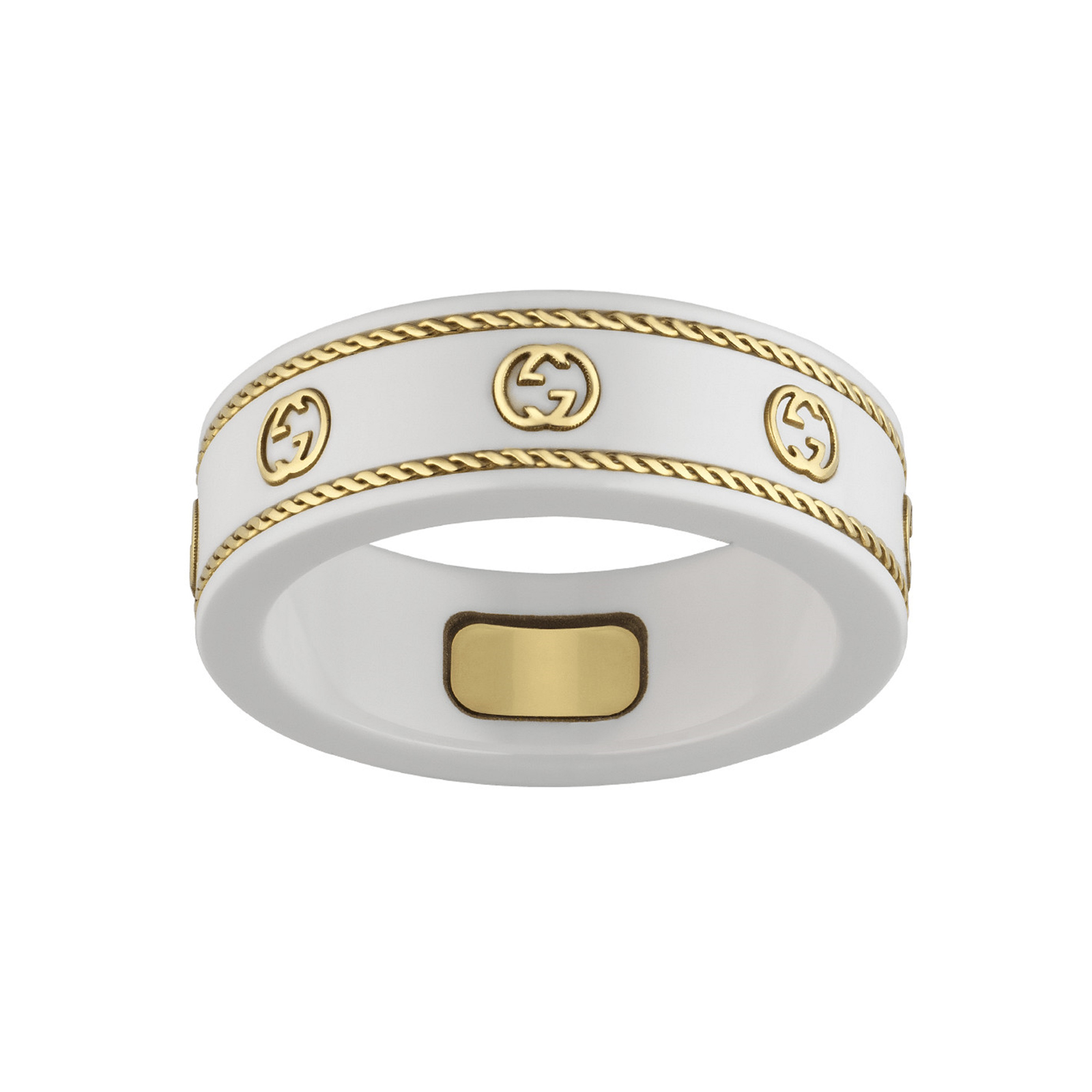 Gucci Icon 18ct Yellow Gold Interlocking G Ring Rings Jewellery