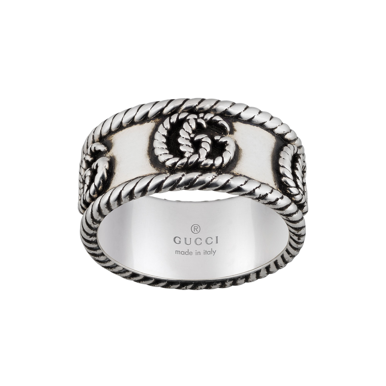 Gucci Silver GG Marmont Aged 9mm Ring | Rings | Jewellery | Goldsmiths