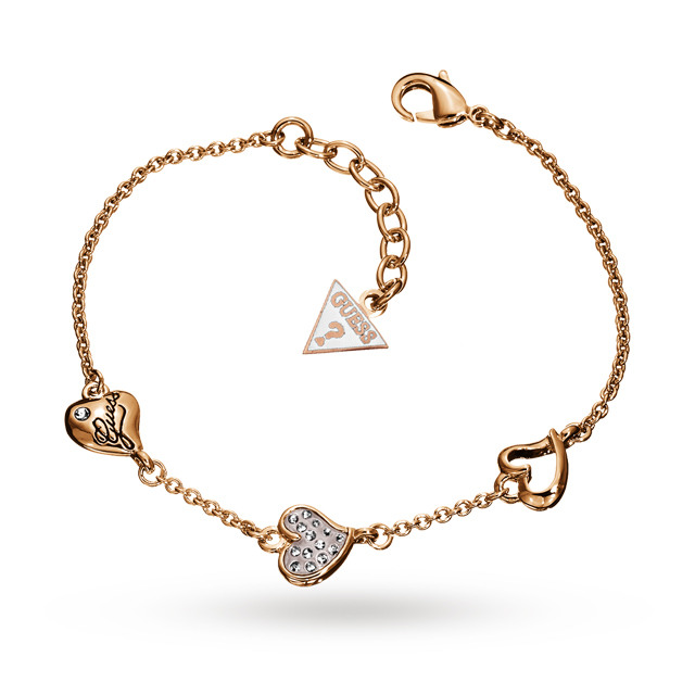 Guess Triple Heart Bracelet Brands Goldsmiths Guess Triple Heart Bracelet