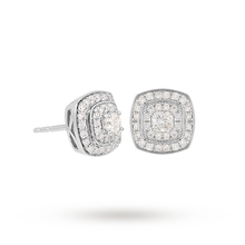 Jenny Packham 18ct White Gold 0 45 Carat Total Weight Cushion Cut Jenny Packham 18ct White Gold 0 45 Carat Total Weight Cushion Cut Double Halo Diamond Earrings