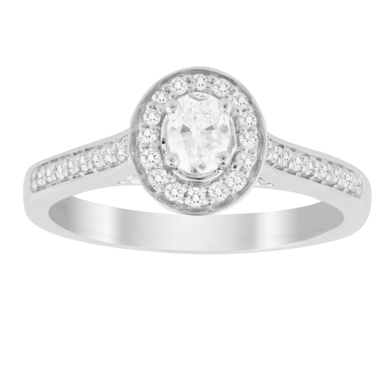 Jenny Packham Oval Cut 0.35 Carat Total Weight Halo Diamo ... Reviews