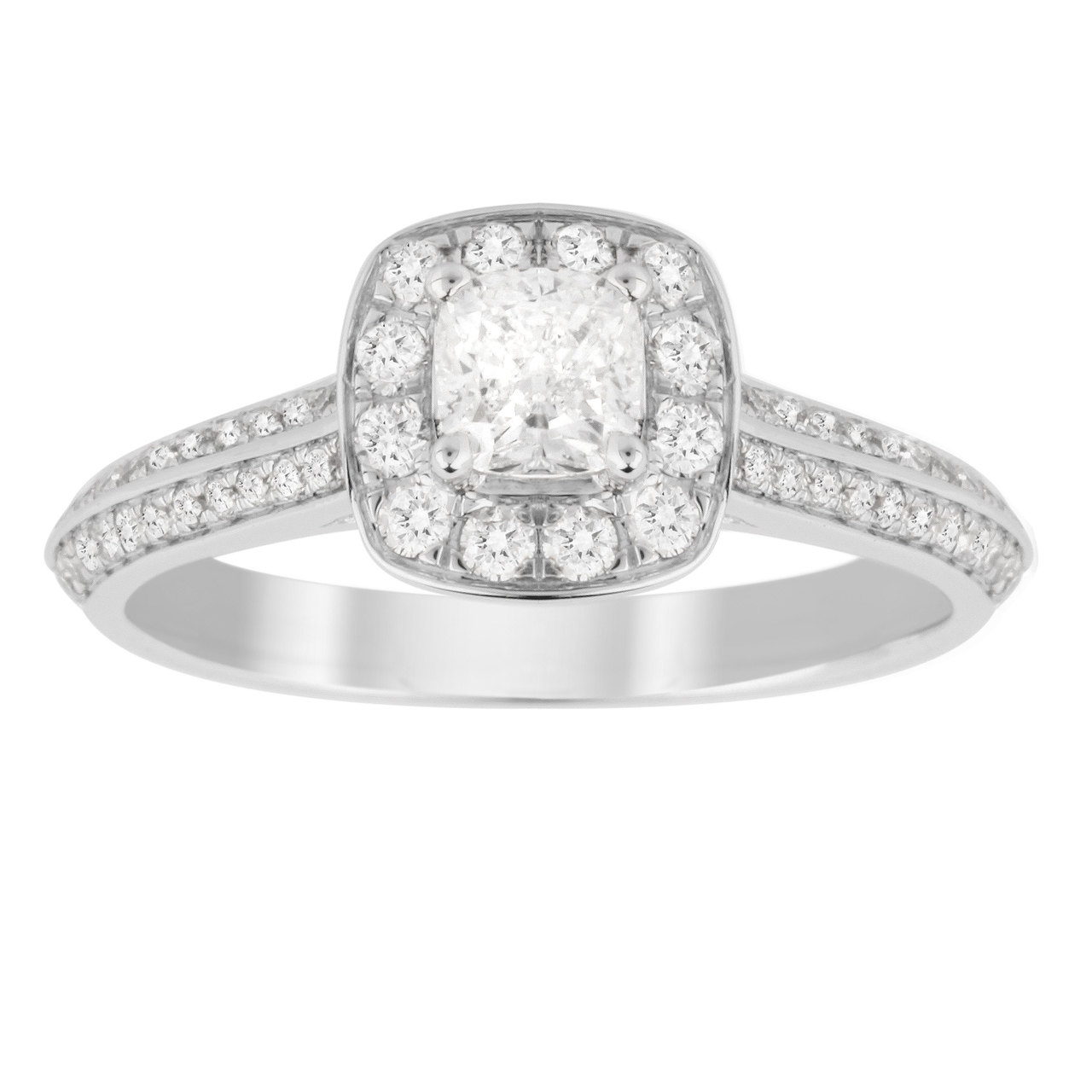 Jenny Packham Cushion Cut 0.95 Carat Total Weight Halo Di ... Reviews