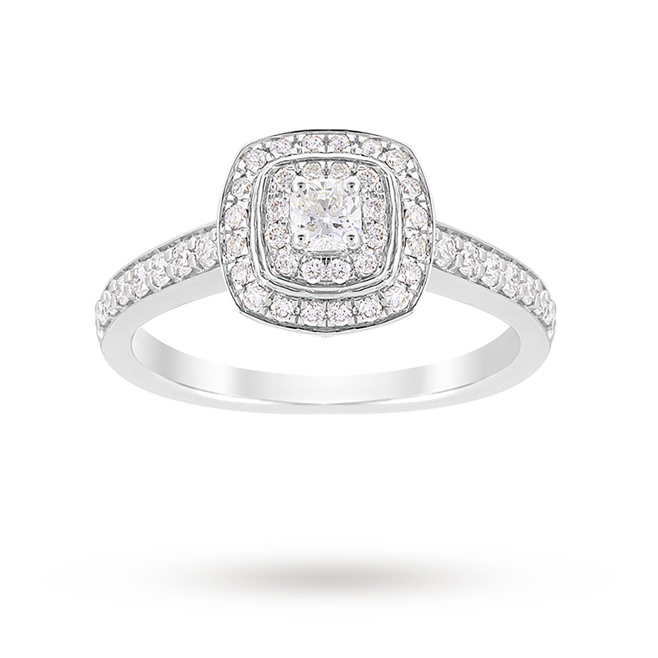Jenny Packham Cushion Cut 0 70 Carat Total Weight Double Halo