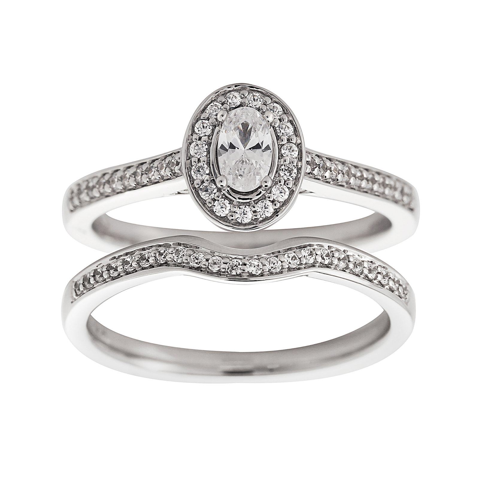 Jenny Packham Oval Cut 0.50ct Halo Diamond Ring in 18ct White Gold Reviews