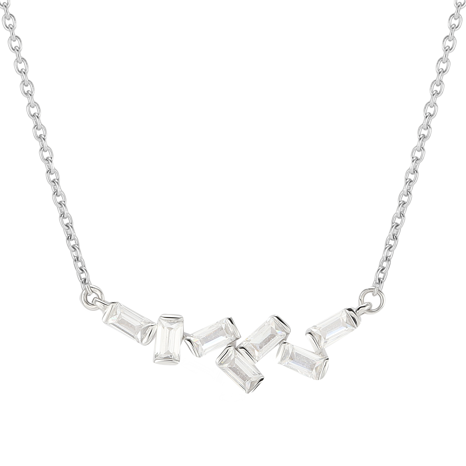 Jenny Packham 9ct White Gold 0.16cttw Baguette Necklace Reviews