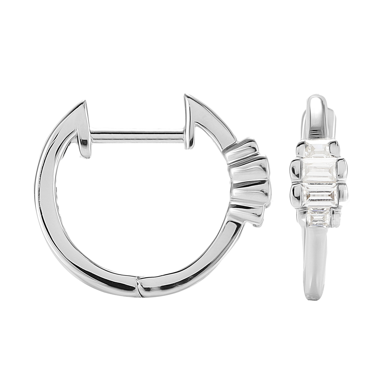 Jenny Packham 9ct White Gold 0.15cttw Baguette Hoop Earrings Reviews