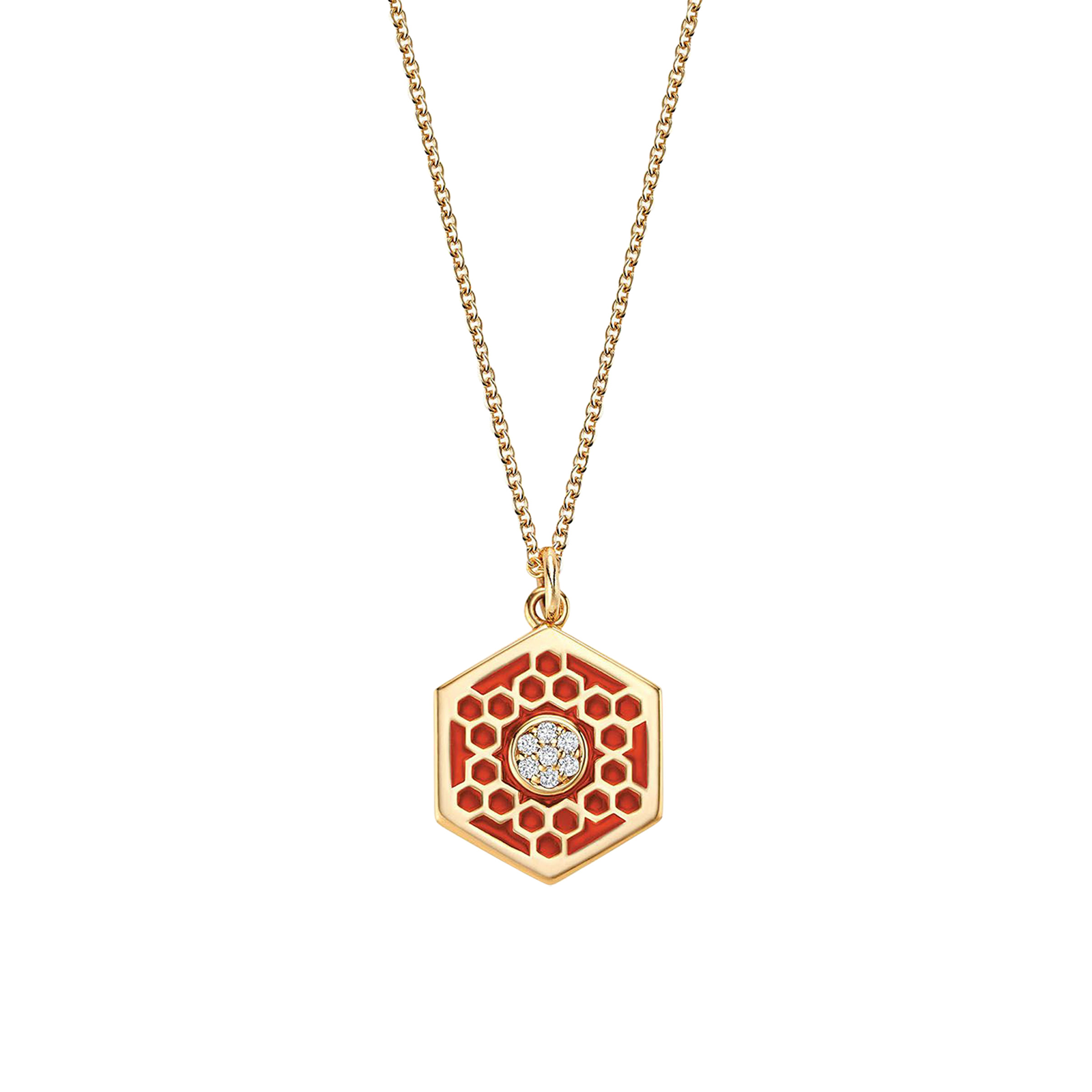 Birks Bee Chic Medium Red Enamel and Diamond Hexagon Medallion Reviews