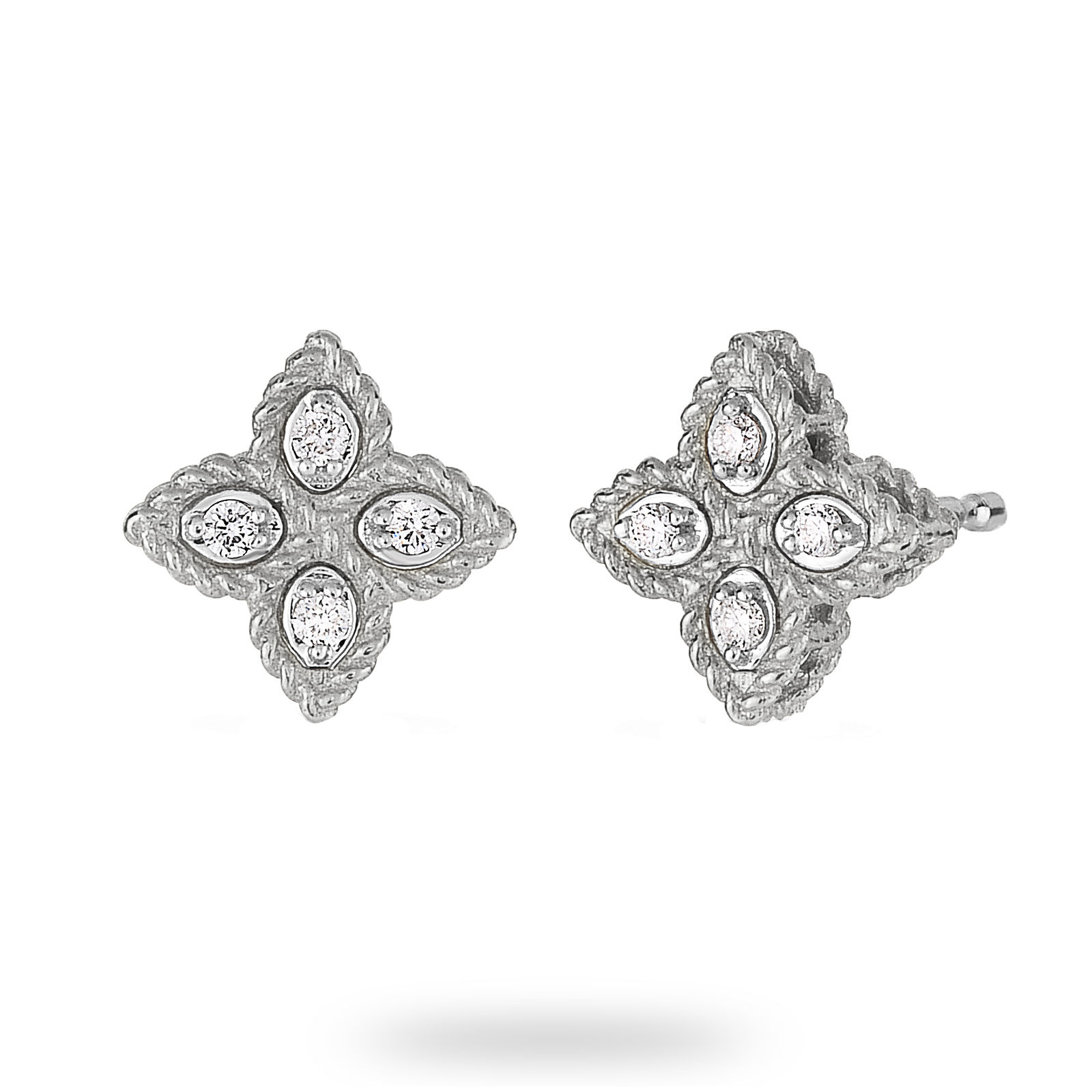 Roberto Coin Princess Flower 18ct White Gold Diamond Stud Earrings Reviews