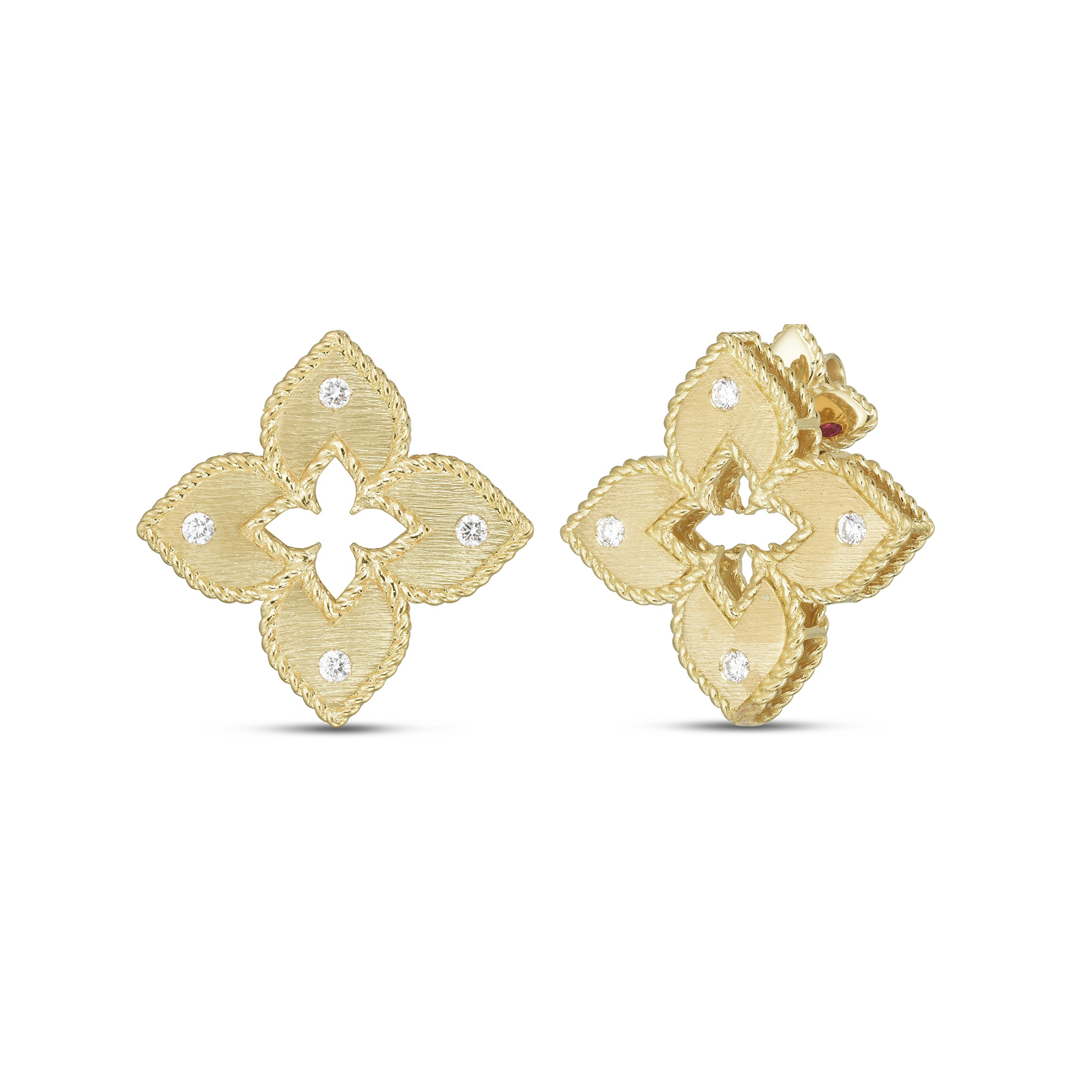 Roberto Coin Venetian Princess 18ct Yellow Gold & Diamond Earrings ...