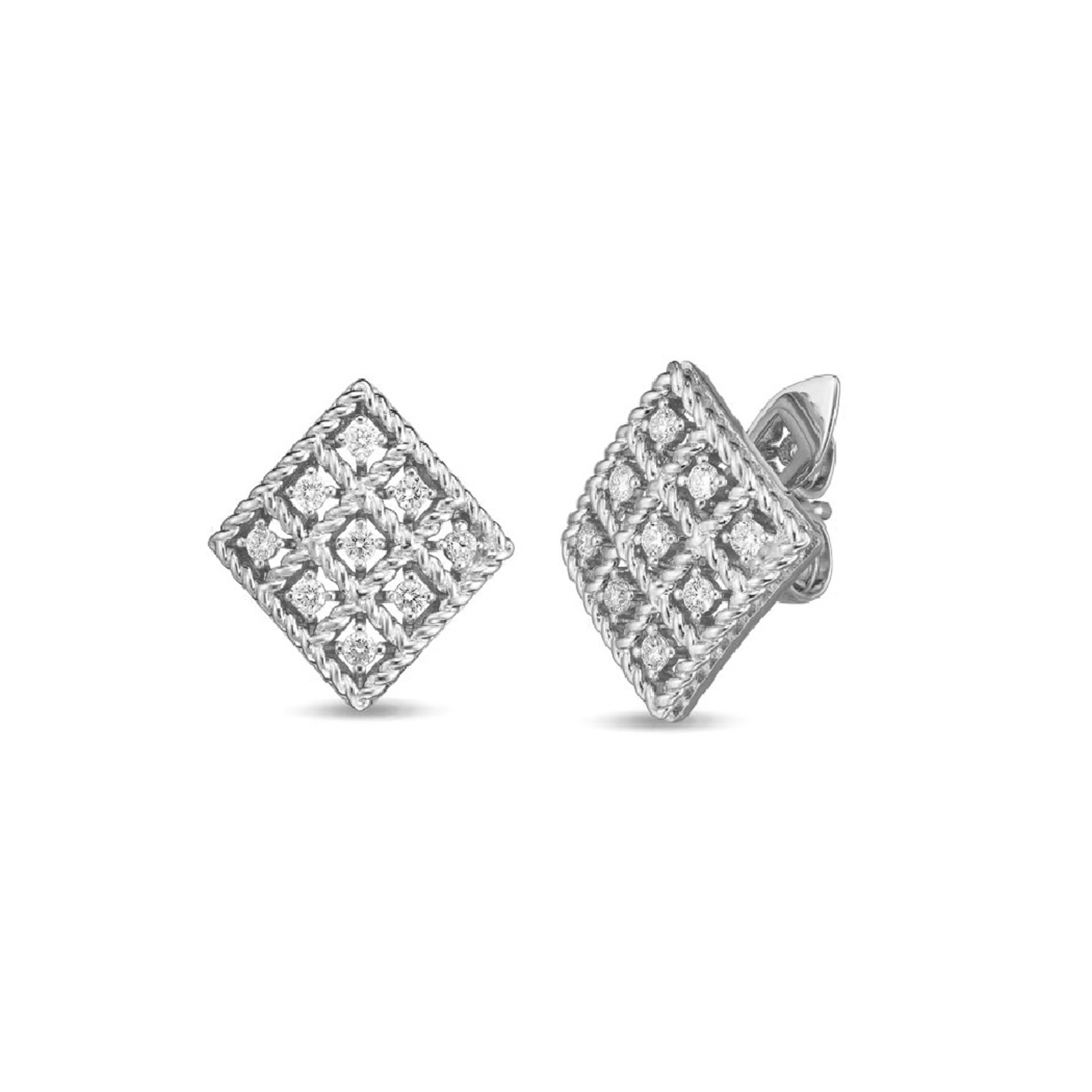 Roberto Coin 18ct White Gold Diamond Roman Barocca Stud Earrings Reviews