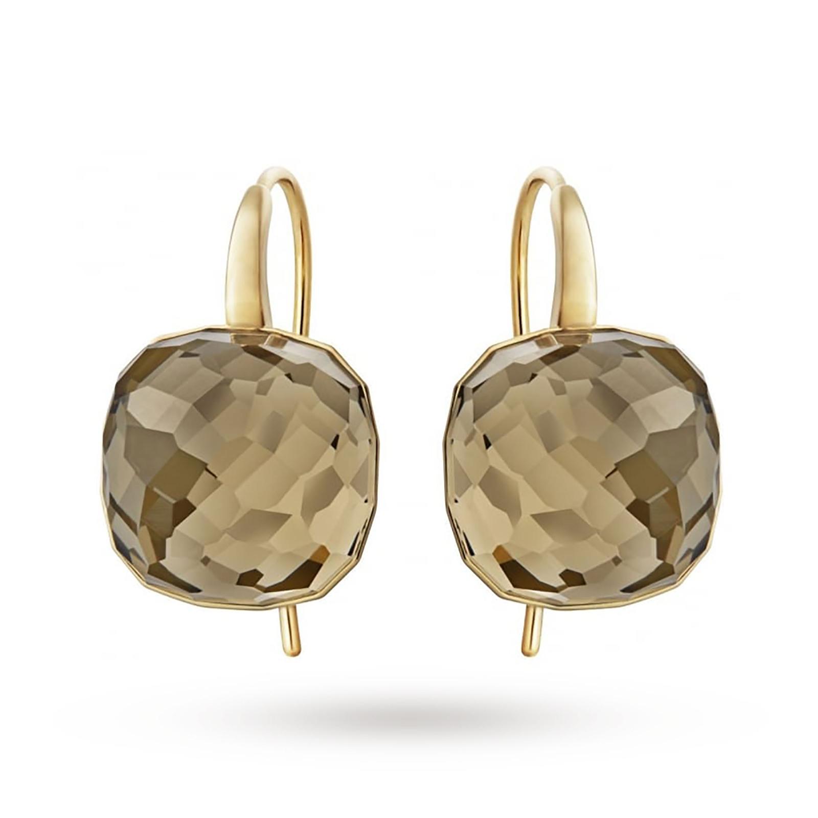 Swarovski Dot Gold Smoky Brown Crystal Drop Earrings Swarovski Dot Gold Smoky Brown Crystal Drop Earrings