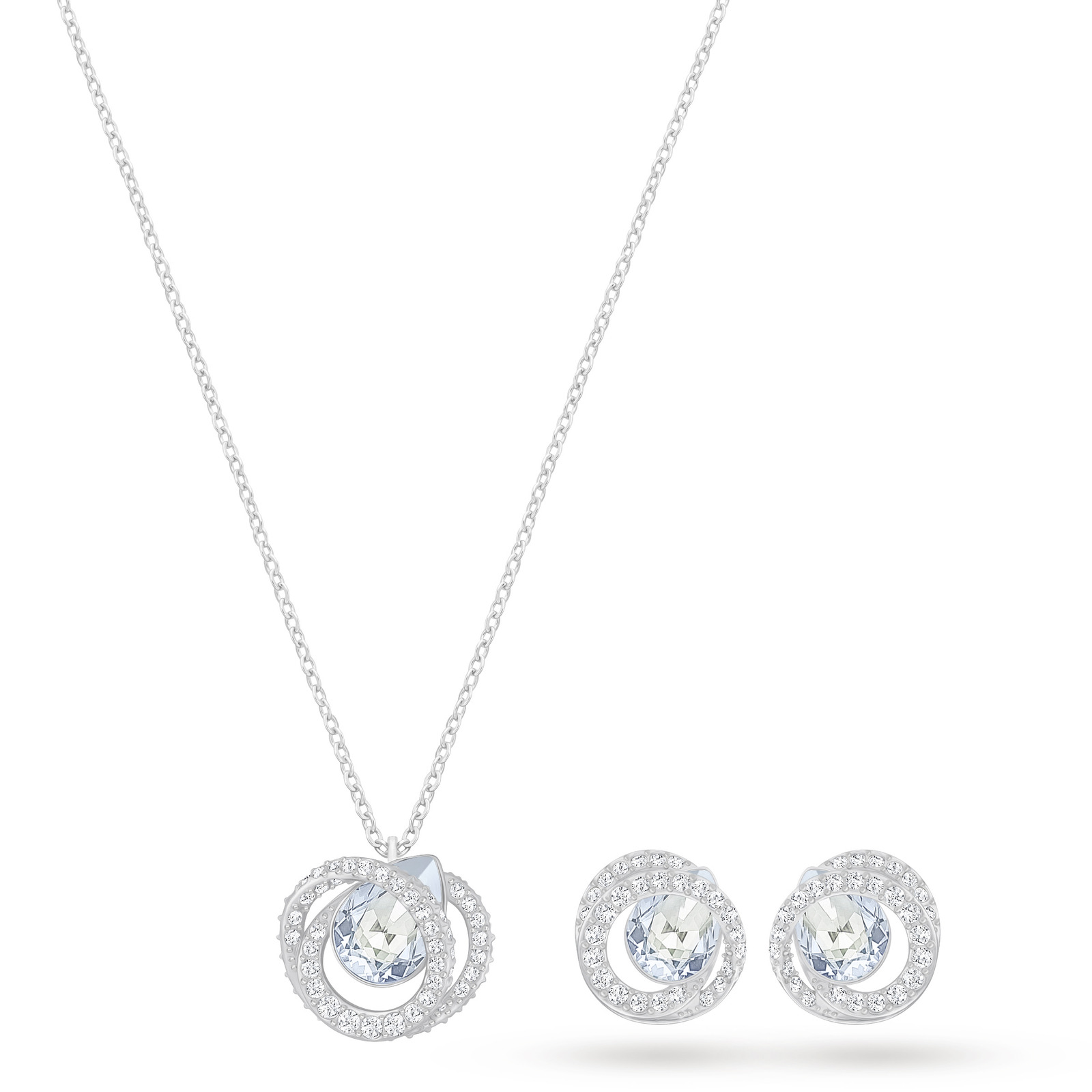 Swarovski Jewellery Las Rhodium Plated Generation Necklace And Earring Set Swarovski Jewellery Las Rhodium Plated Generation Necklace And Earring Set