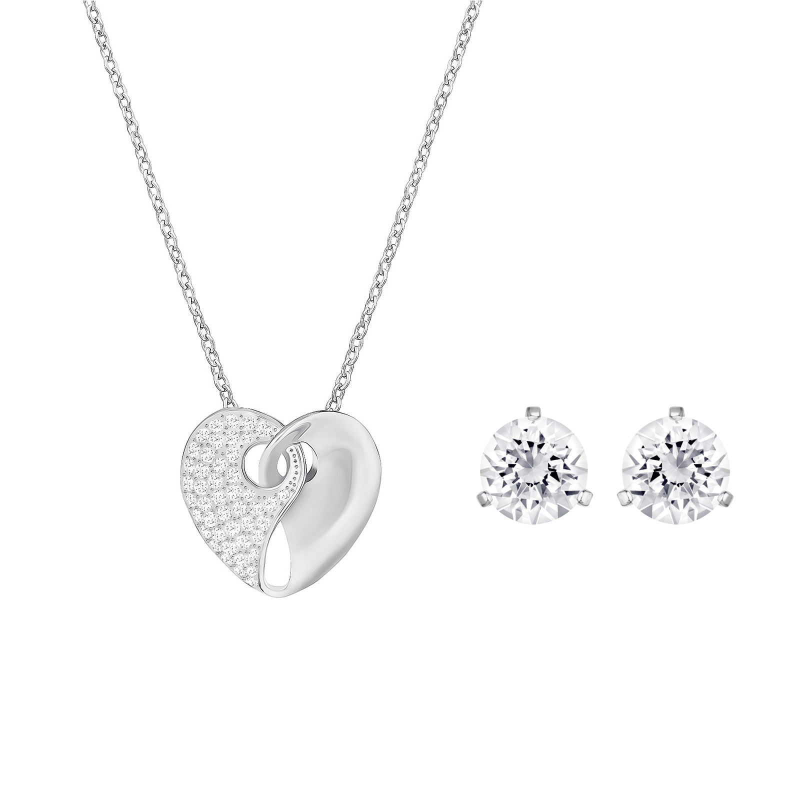 SWAROVSKI Exclusive Silver Ladies Necklace and Earrings Necklaces