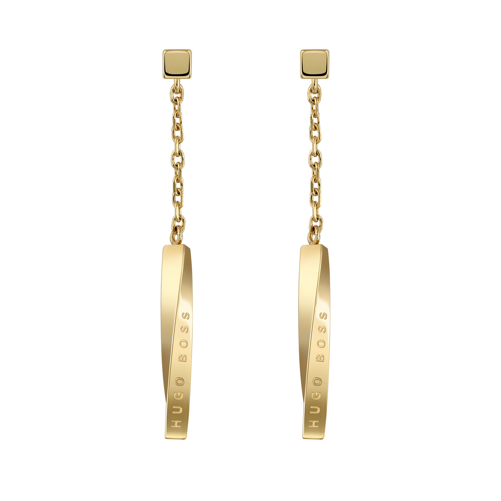 BOSS Signature Yellow Gold Coloured Drop Earrings Reviews