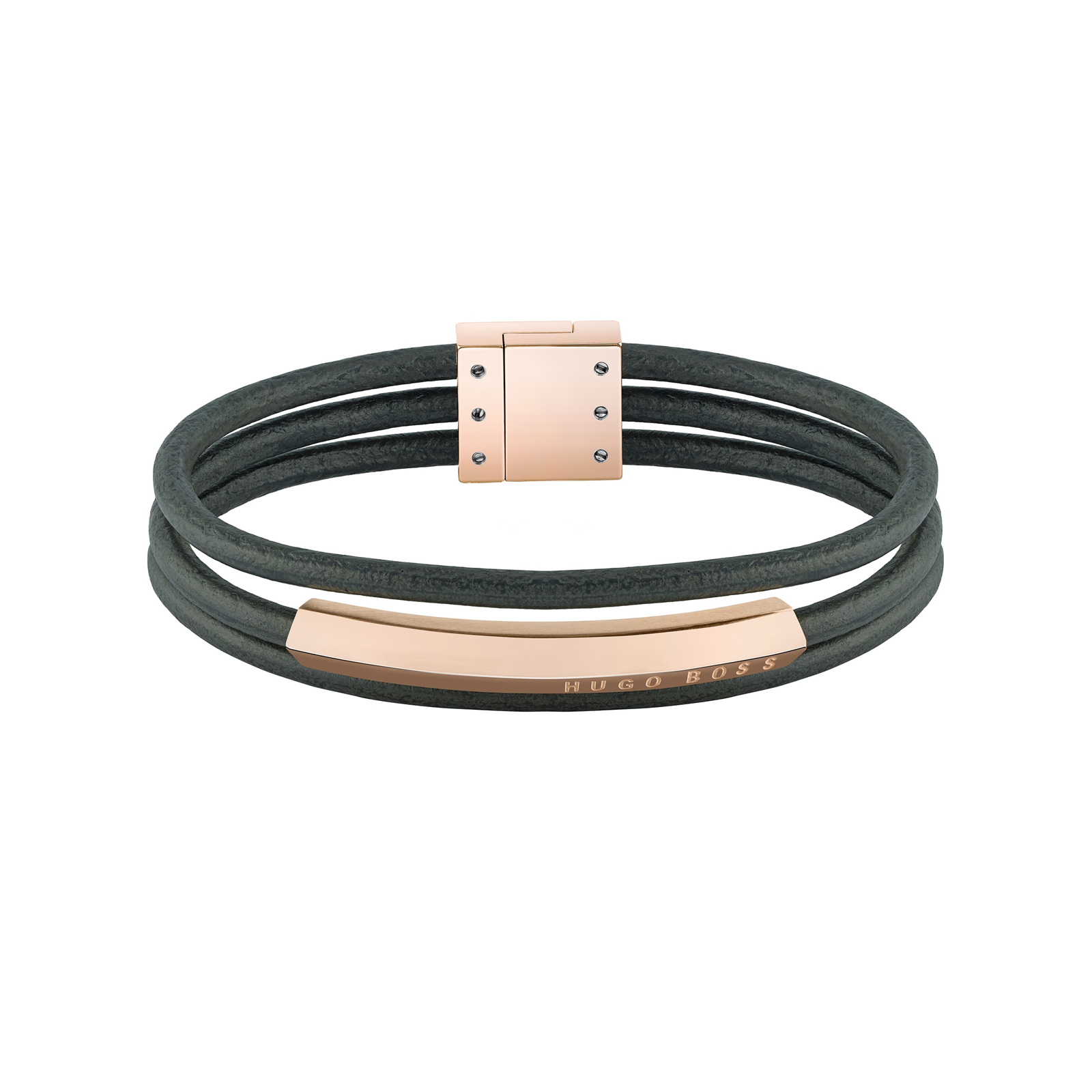 BOSS Insignia Grey Leather & Rose Gold Coloured Bracelet Review